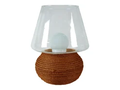 Abajur TOSEL BANGALORE tecido globo branco D30 x H37 cm