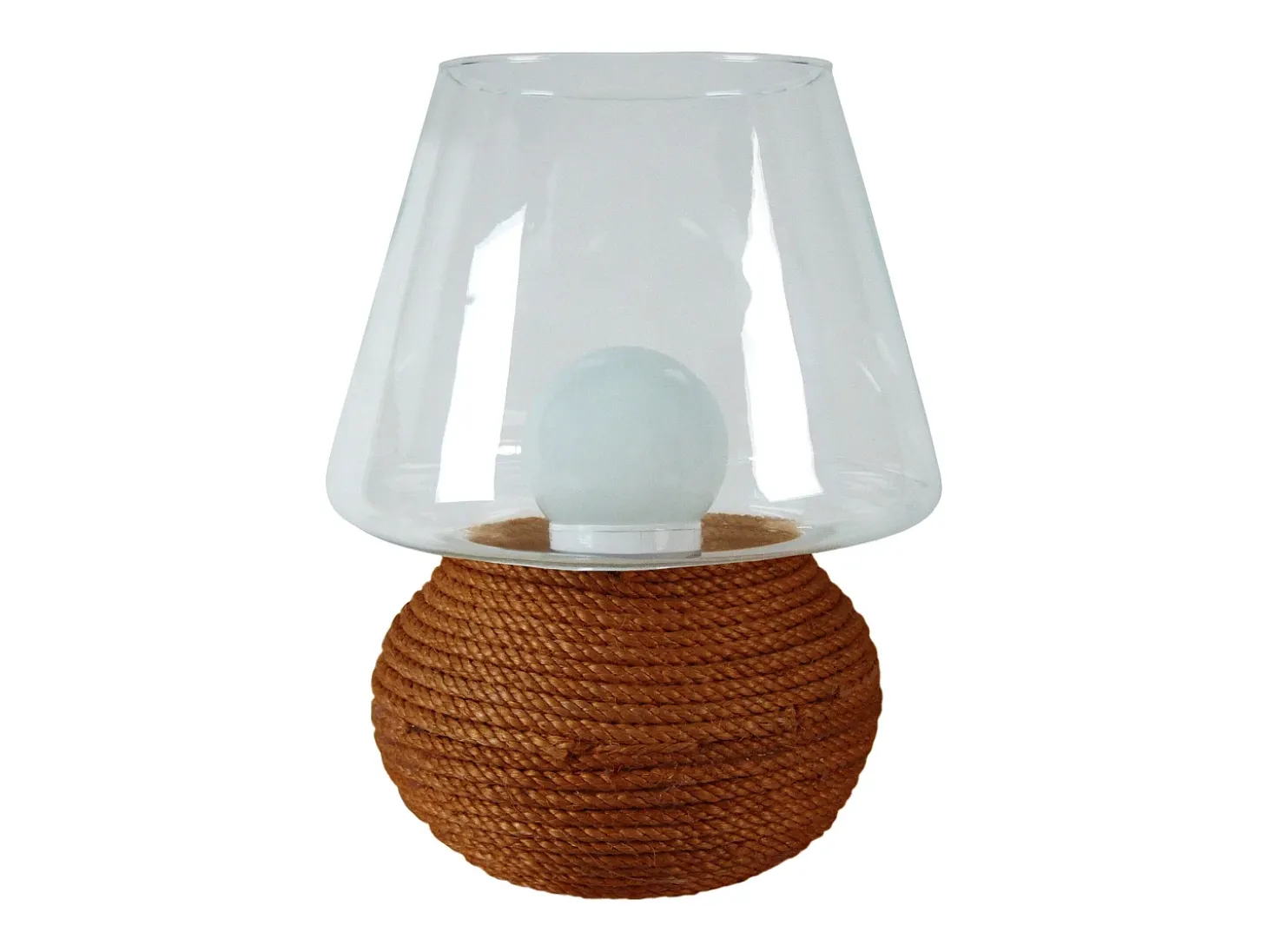 Abajur TOSEL BANGALORE tecido globo branco D30 x H37 cm