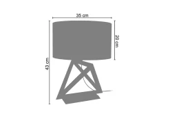 Abajur TOSEL BOIS CUBE lâmpada decorativa quadrado escuro D8 x H21 cm