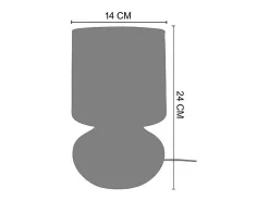 Abajur TOSEL CARAFE BOULES LT2 tecido garrafa fumado D20 x H34 cm