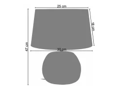 Abajur TOSEL KATITA tecido certo amarelo D18 x H35 cm