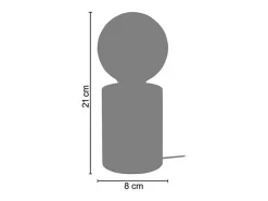 Abajur TOSEL LAMPE BOIS LT2 tecido globo cru D18 x H26,5 cm