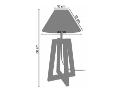 Abajur TOSEL LINKOPING LT2 tecido coluna branco D22 x H49 cm