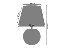 Abajur TOSEL LUSA tecido geométrico vermelho D18 x H29 cm