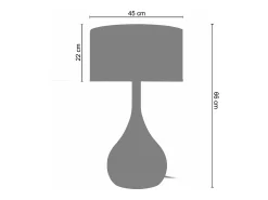 Abajur TOSEL NENNA tecido cônico preto D35 x H47 cm