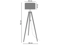 Abajur TOSEL TAMBOUR 60 tecido tambor branco D60 x H25 cm
