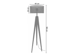 Abajur TOSEL TAMBOUR 45 tecido tambor branco D45 x H30 cm