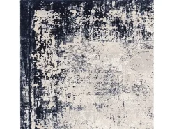 Alfombra abstrata - 160x230cm - azul marinho, creme - Kuza Border