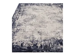 Alfombra abstrata - 200x290cm - azul marinho, creme - Kuza Border