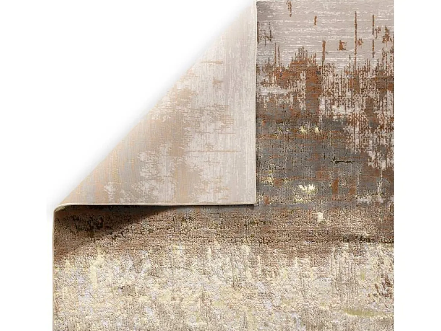 Alfombra abstrata - 120x170cm - dourado, marrom, bege - Aurora Dune