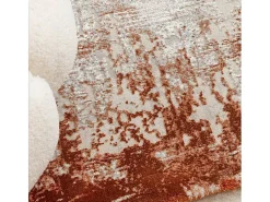 Alfombra abstrata - 120x170cm - laranja, creme - Kuza Border