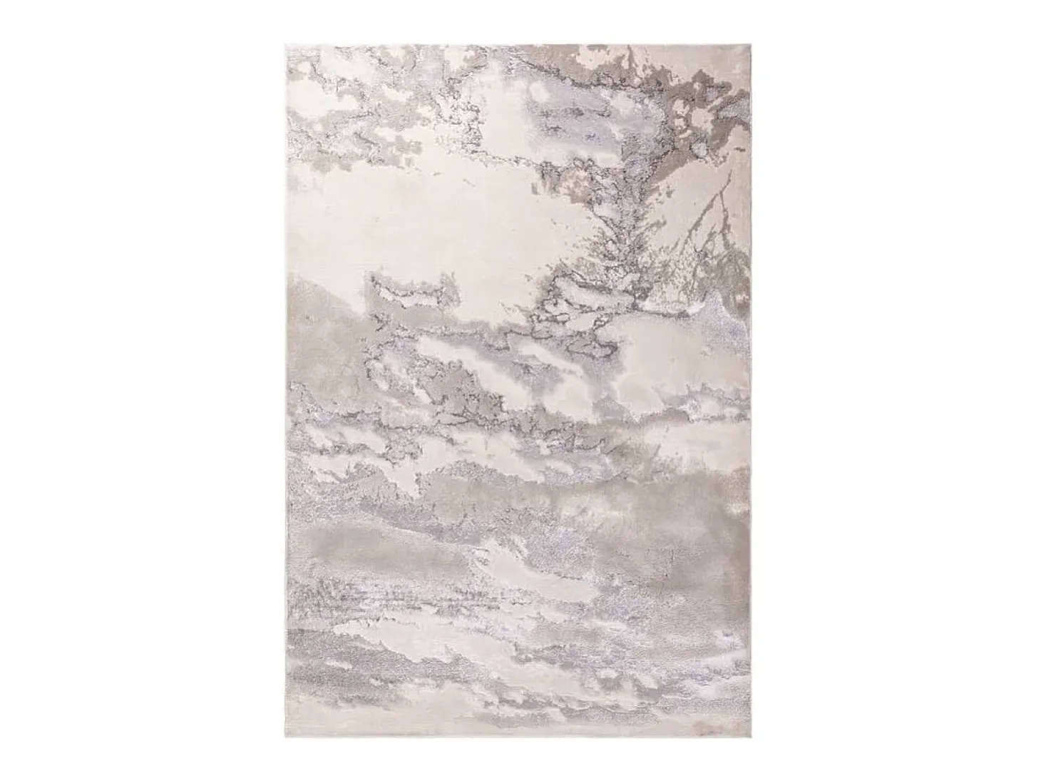 Alfombra abstrata - 120x170cm - prata, creme, cinza - Aurora Cloud