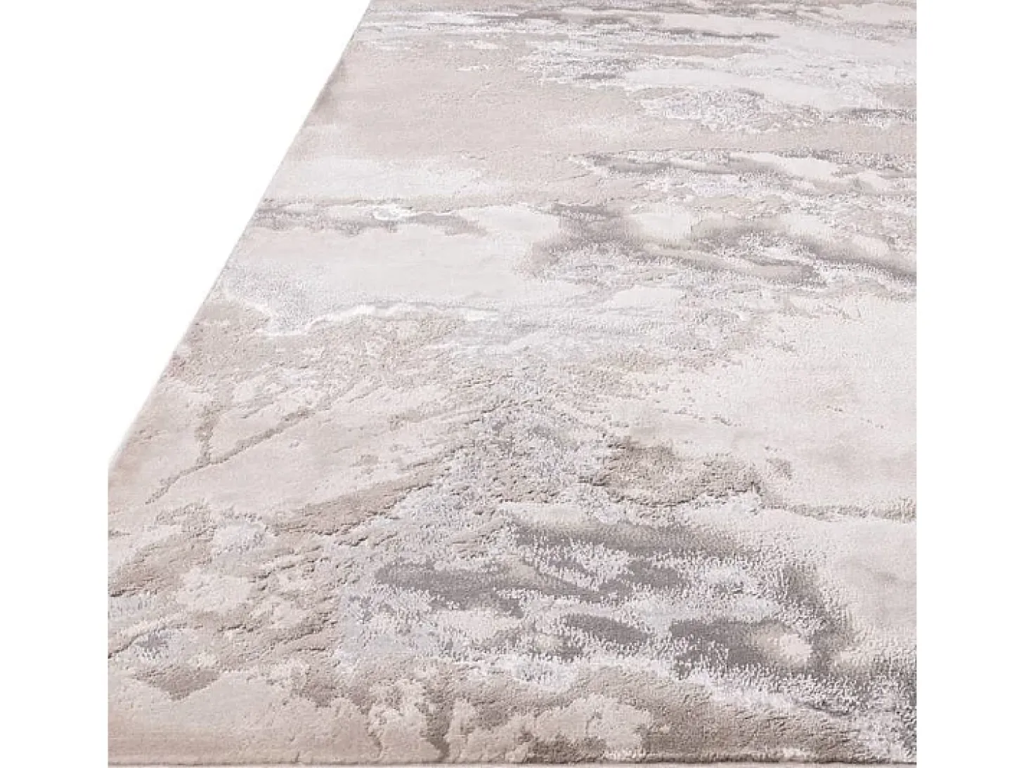Alfombra abstrata - 120x170cm - prata, creme, cinza - Aurora Cloud