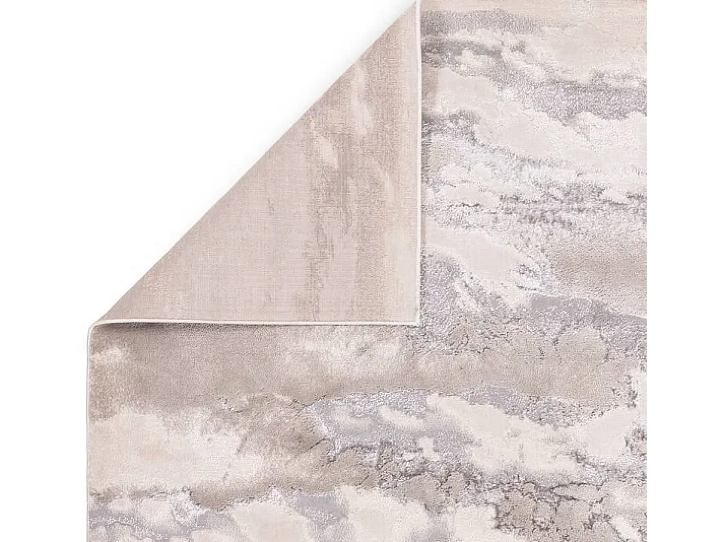 Alfombra abstrata - 120x170cm - prata, creme, cinza - Aurora Cloud