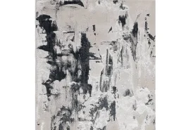 Alfombra abstrata - 160x230cm - prata, creme, branco, cinza - Aurora Glacier
