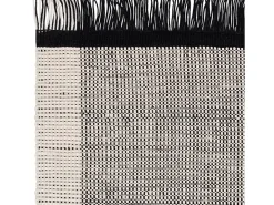 Alfombra tecida à mão, 100% lã - 200x290cm - preto, creme, branco - Avalon