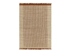 Alfombra tecida à mão, 100% lã - 120x170cm - laranja, creme, branco - Avalon