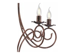 Alma - Lustre em ferro lacado preto com decoração. cobre antigo 5 luzes 120 - Ø57 - BL130-5-NR