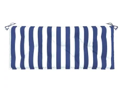 Almofadões p/ banco jardim 2 pcs 120x50x7 cm tecido azul/branco PT632331