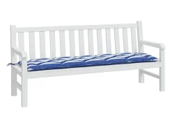 Almofadão p/ banco jardim 180x50x7 cm tecido oxford azul/branco PT974804