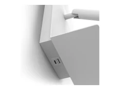Aplique BALTIC estilo moderno - LED SMD 3W - 251lm e 3K - USB - 350º - on&off - 30.000 horas - IP20 - aço e branco
