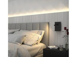 Aplique BALTIC estilo moderno - LED SMD 3W - 251lm e 3K - USB - 350º - on&off - 30.000 horas - IP20 - aço e branco