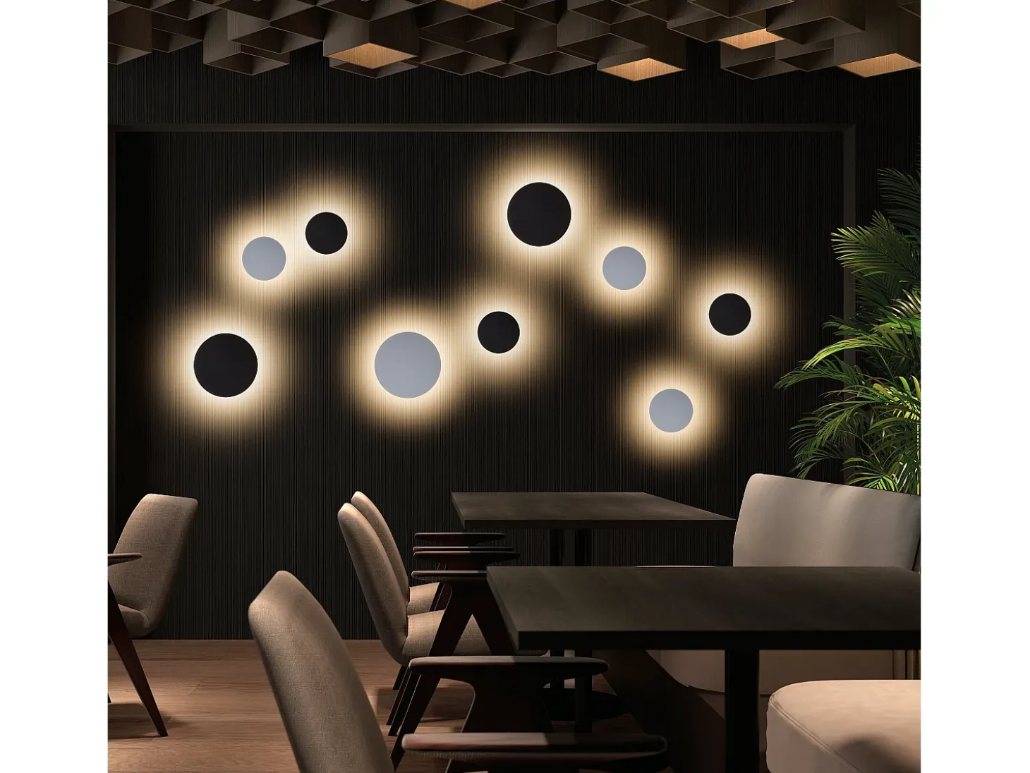 Aplique CIRCULAR estilo moderno e versátil - D.ø20 cm - LED SMD 9W - 890lm e 3k - alumínio e preto