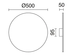 Aplique CIRCULAR estilo moderno e versátil - D.ø50 cm - LED SMD 40W - 4040lm e 3k - alumínio e branco
