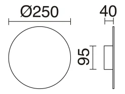 Aplique CIRCULAR estilo moderno e versátil - D.ø25 cm - LED SMD 13W - 1155lm e 3k - alumínio e preto