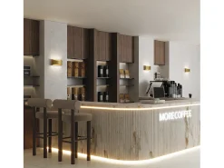 Aplique COOPER estilo moderno e versátil - Largura 24 cm - LED SMD 9W - 850lm e 3K - para cima e para baixo - aço e branco