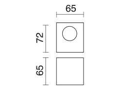 Aplique em alumínio estilo moderno BRICK - Largura 6,5 ??x Altura 7,2 cm - branco - LED SMD 3W - 3K - para cima e para baixo - 110º - IP20