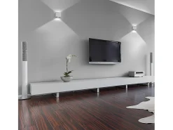 Aplique em alumínio estilo moderno BRICK - Largura 12 x Altura 12 cm - preto - LED SMD 2x 5W - 3K - para cima e para baixo - 67º - IP44