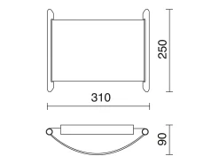 Aplique ESPIGA estilo clássico - largura 31 cm - LED SMD 12W - 1200 lm e 3000K - aço e cromado - IP20