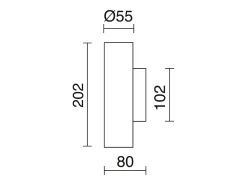 Aplique estilo moderno TANIA - A 20,2 cm - 2X GU10 50W - up&down - aço e branco - IP20