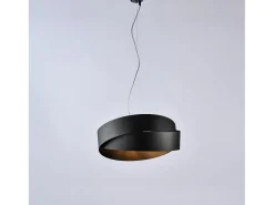 Astro - Suspensão em ferro lacado preto com cabo de aço regulável 2 luzes 122 - Ø46 - BL207-2-NR