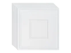Azulejos Autocollantes PVC SucceBuy Azulejos de Teto Pacote de 12 60.96CM x 60.96CM PVC Instalação Fácil Branco Geométrico
