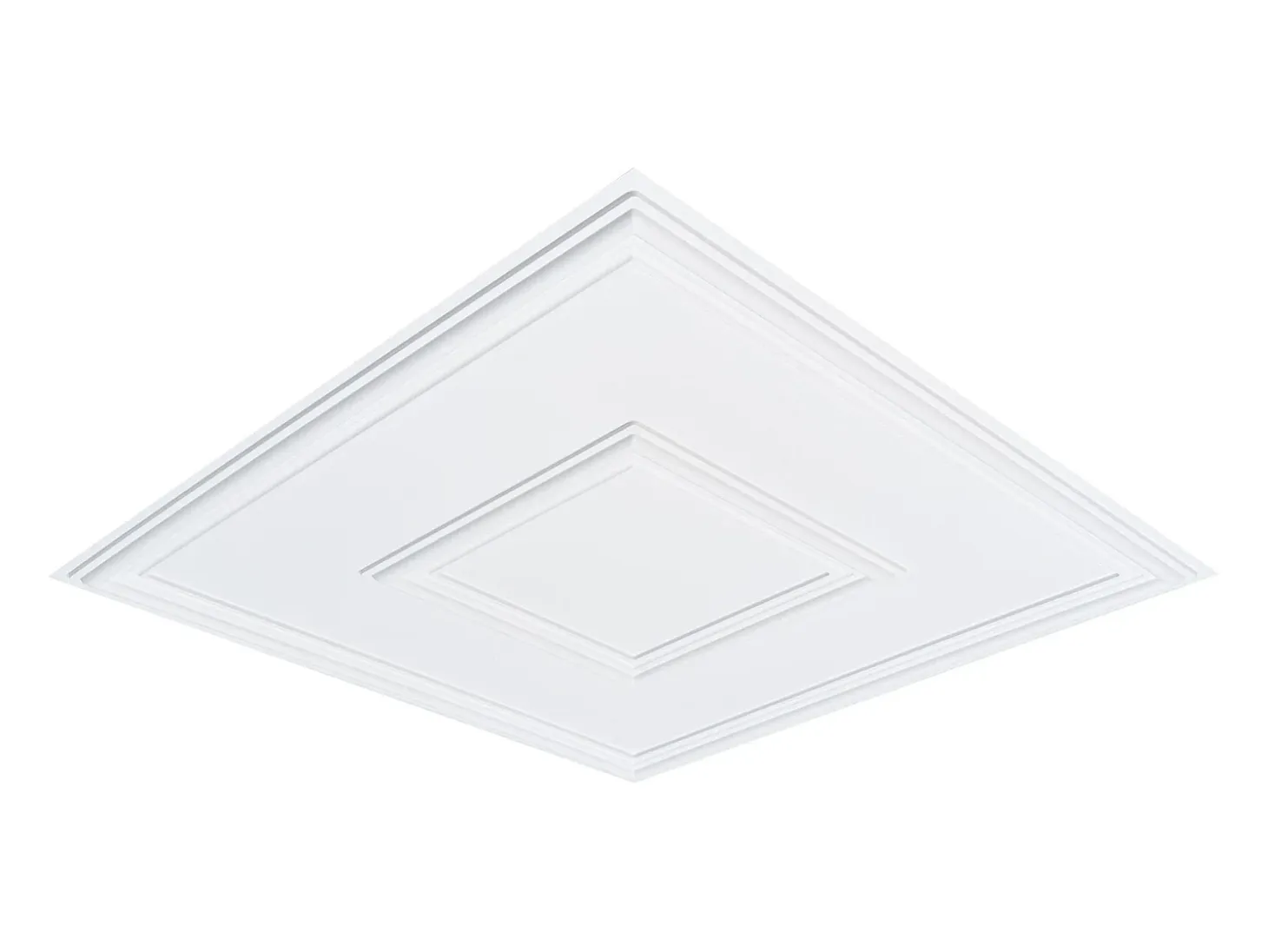 Azulejos Autocollantes PVC SucceBuy Azulejos de Teto Pacote de 12 60.96CM x 60.96CM PVC Instalação Fácil Branco Geométrico