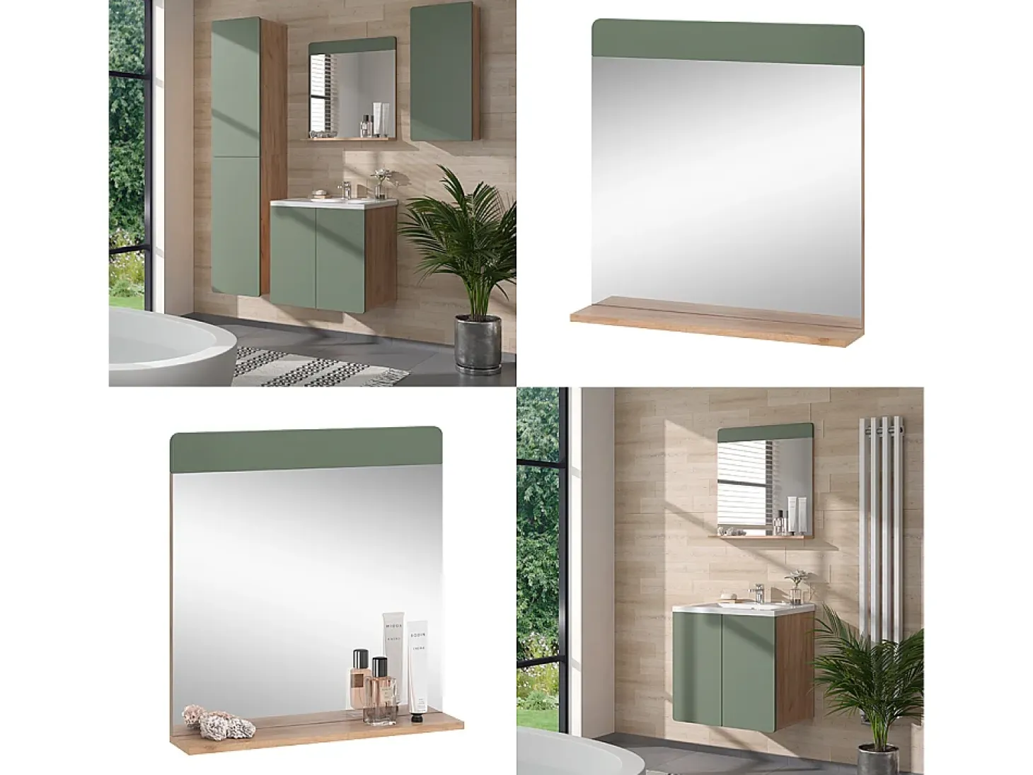 Badezimmerspiegel verde/carvalho goldkraft 60x12x62 izan