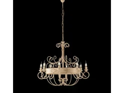 Baltimore - Lustre em ferro lacado marfim 8 luzes 126 - Ø76 - BL183-8-AV