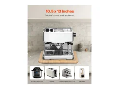 Bandeja Deslizante SucceBuy para Aparelhos de Cozinha, 26,7 x 33 cm, Prato Móvel para Cafeteira, Pequenos Eletrodomésticos de Cozinha, Cor Madeira