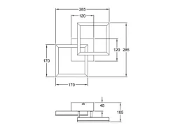 BARD moderno plafon LED 21W antracite 3394-28-282 Fabas Luce
