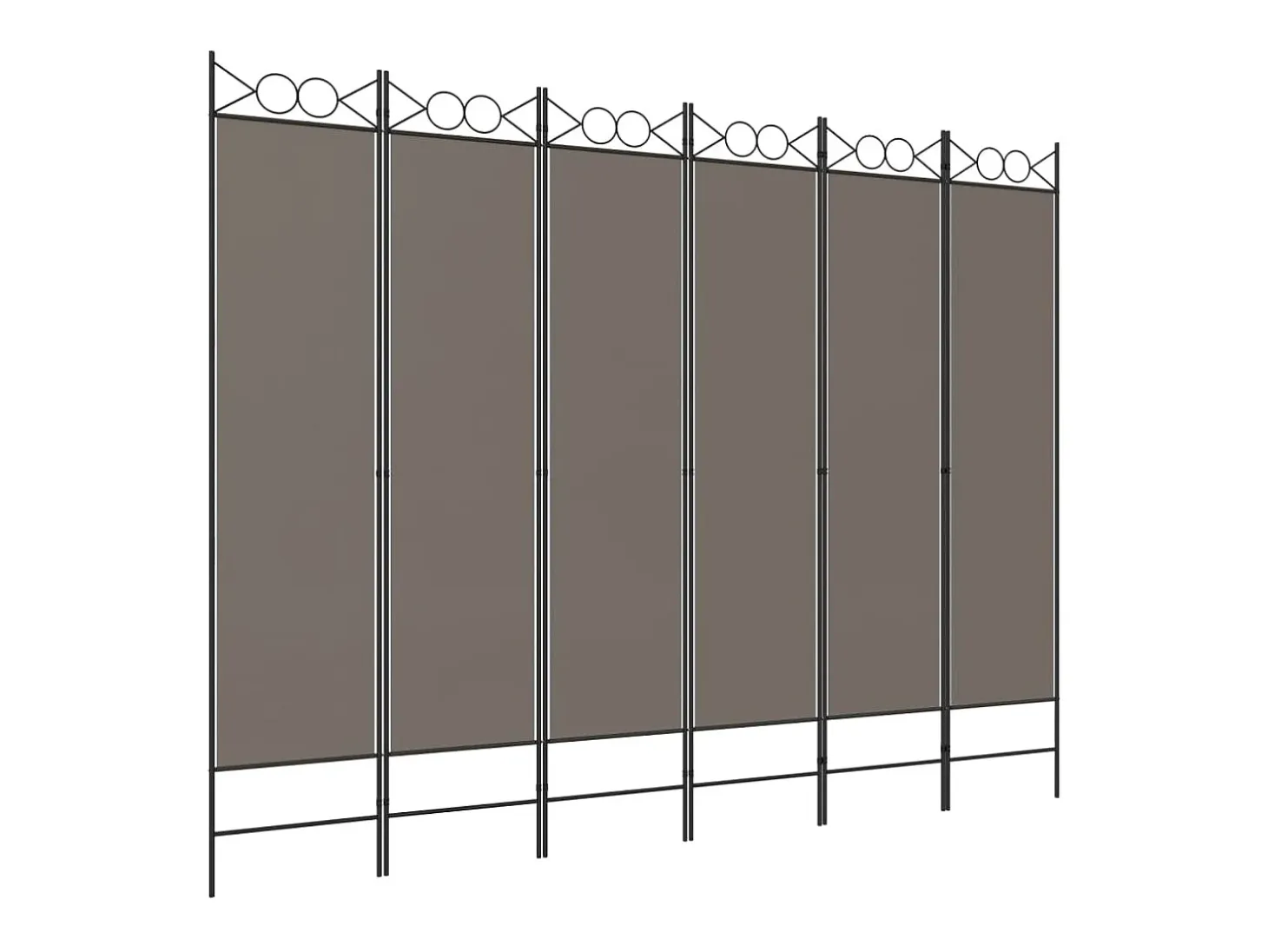 Biombo - Divisória com 6 painéis 240x200 cm tecido antracite PT341711