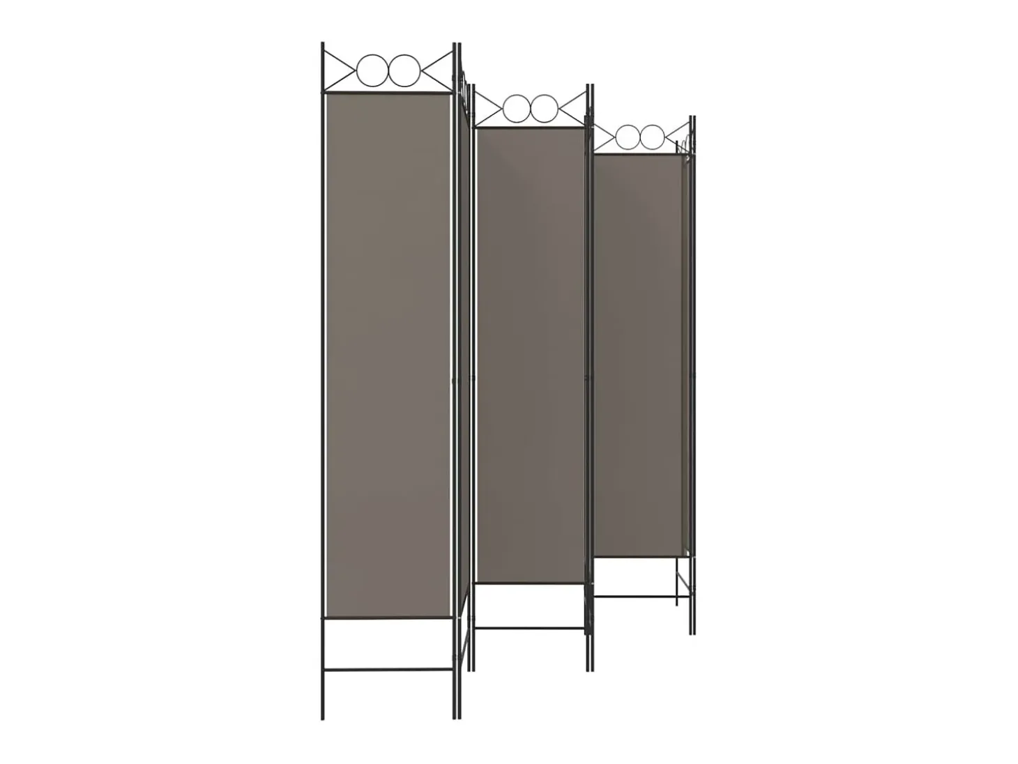 Biombo - Divisória com 6 painéis 240x200 cm tecido antracite PT341711