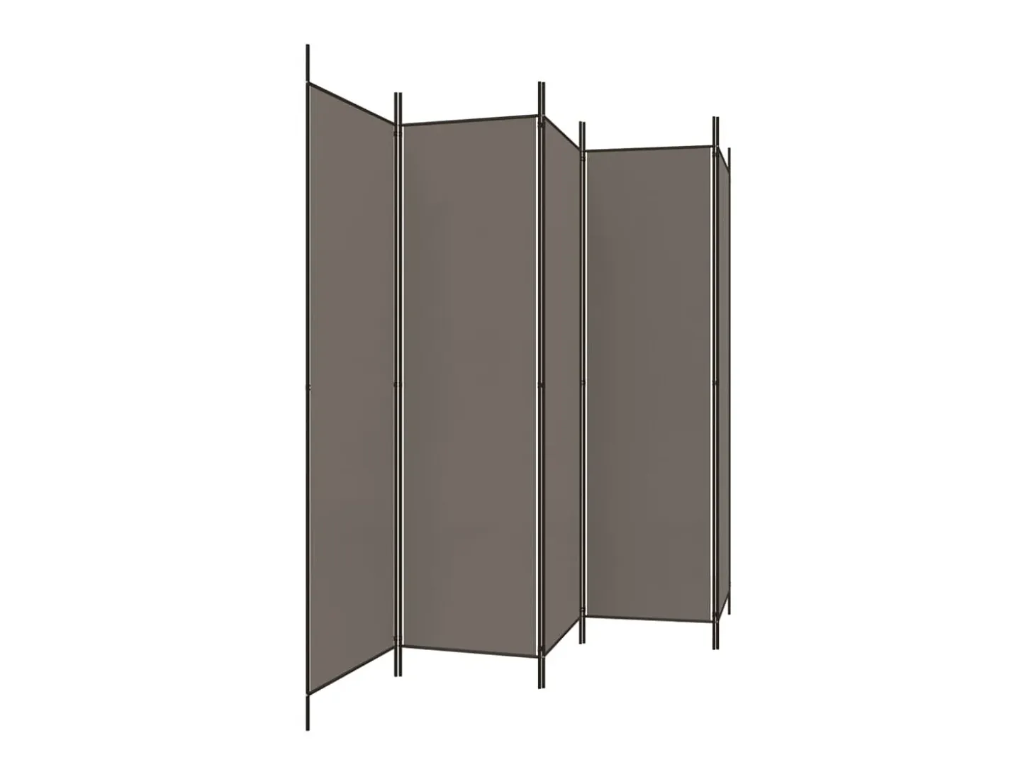 Biombo - Divisória com 5 painéis 250x220 cm tecido antracite PT182451