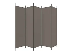 Biombo - Divisória com 5 painéis 250x220 cm tecido antracite PT182451