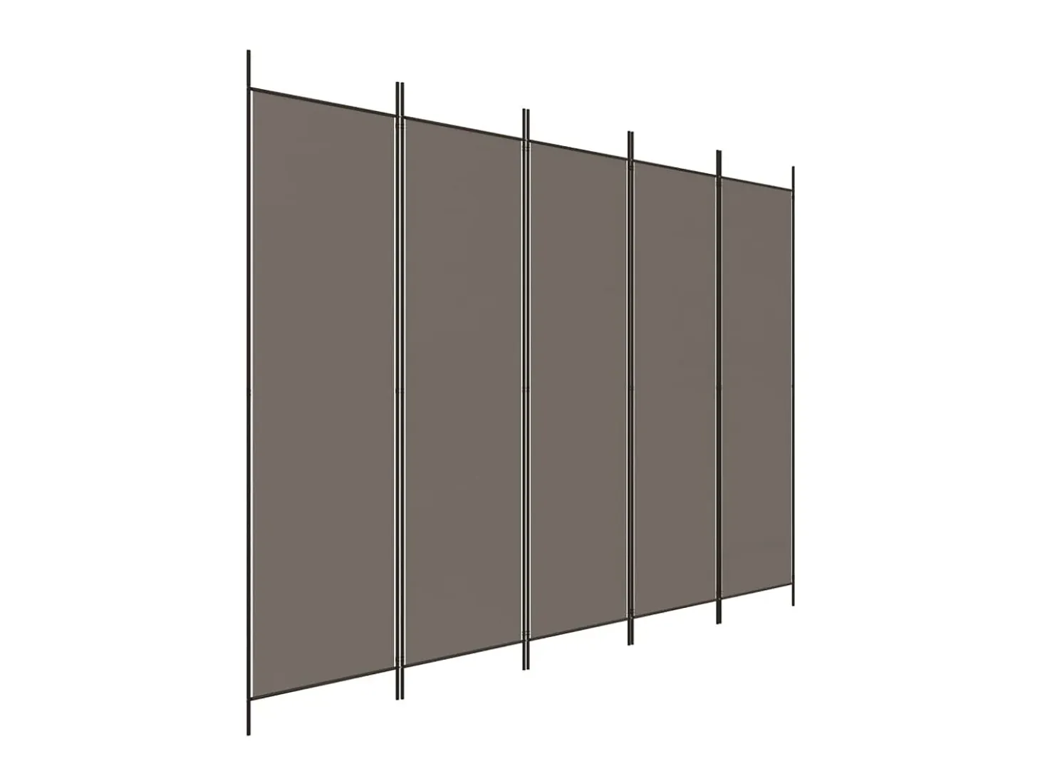 Biombo - Divisória com 5 painéis 250x220 cm tecido antracite PT182451