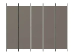 Biombo - Divisória com 5 painéis 250x220 cm tecido antracite PT182451
