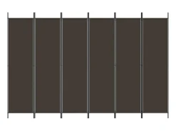 Biombo - Divisória com 6 painéis 300x200 cm tecido castanho PT814678