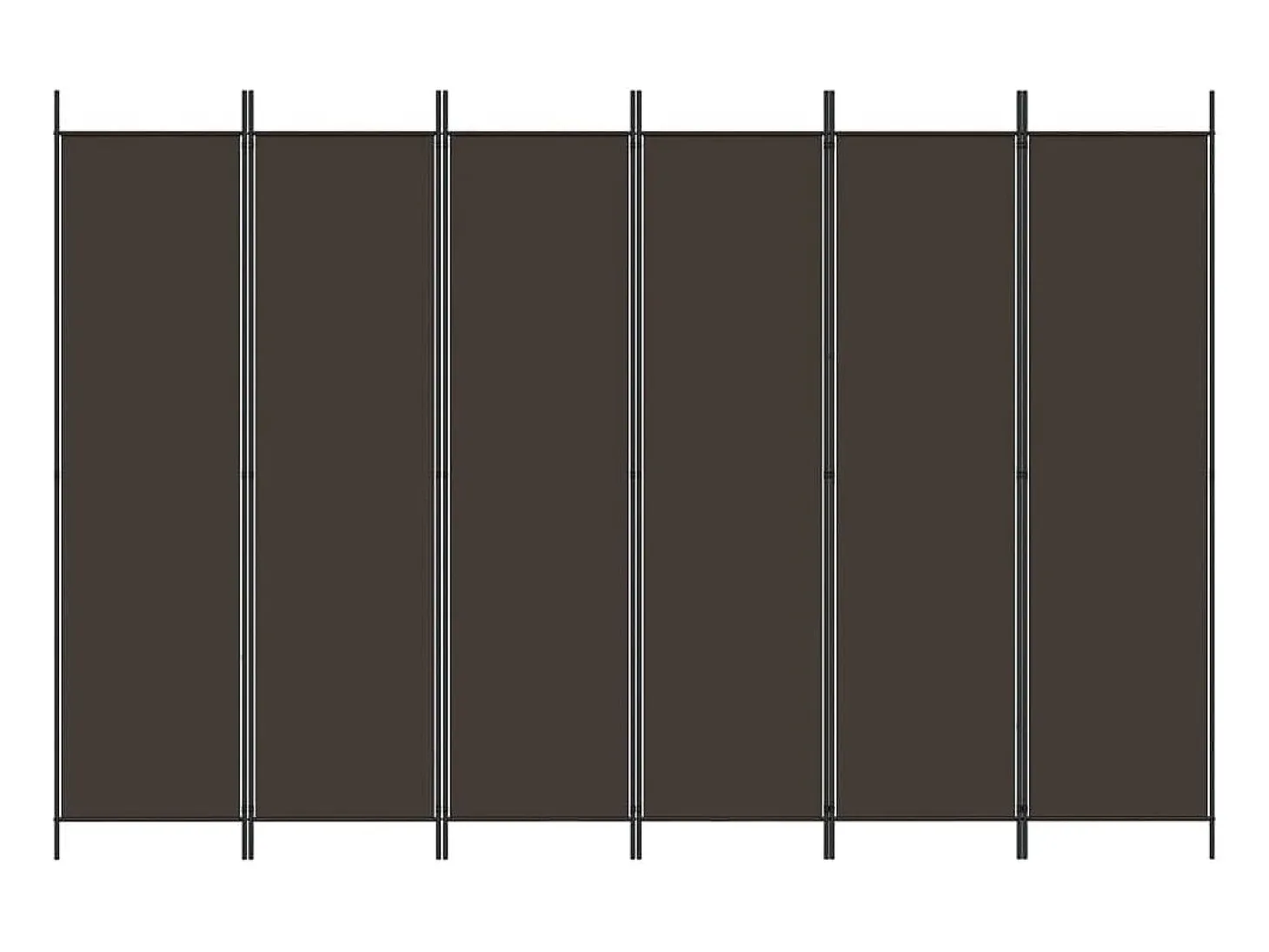 Biombo - Divisória com 6 painéis 300x200 cm tecido castanho PT814678