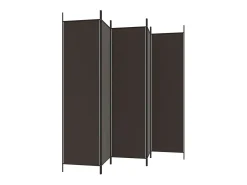 Biombo - Divisória com 6 painéis 300x200 cm tecido castanho PT814678